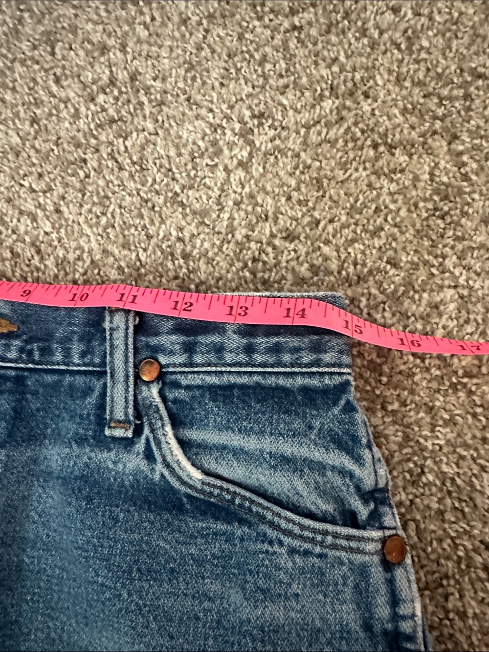 Vintage Wrangler Distressed Blue Denim Mini Skirt - Picture 4 of 4